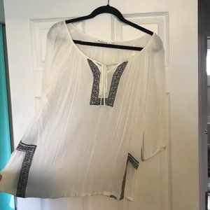 Blue and White Blouse